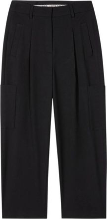 Luisa Cerano Wijde Pijpen Broek - Dames - Wijde Broeken - Zwart - L - Broeken