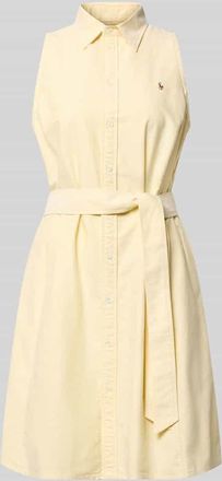 Polo Ralph Lauren Regular Fit Polokleid aus reiner Baumwolle in Hellgelb, Gr&ouml;&szlig;e 34