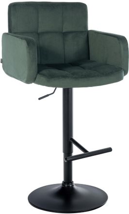 Clp Clp - Taburete De Bar Los Angeles En Terciopelo Verde Oscuro Negro