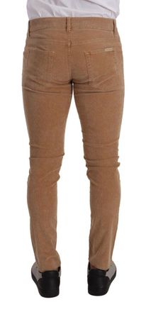 Dolce & Gabbana Mens Brown Corduroy Cotton Skinny Slim Fit Jeans Clothing