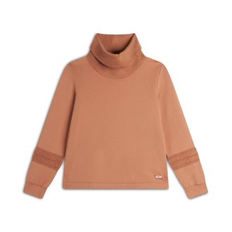 Freddy Felpa con collo alto a coste e inserti tricot a trecce
