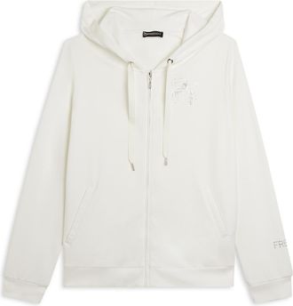 Freddy Felpa Cappuccio e Zip con Logo FY in Strass