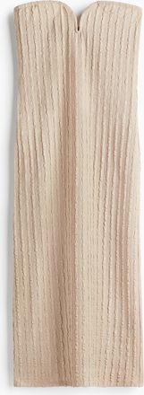 H&M Bandeau-Kleid aus Strukturjersey - Beige