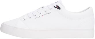 Tommy Hilfiger Mens Core Low Top Leather Vulcanised Trainers, White (White), 10.5