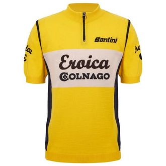 Santini Eroica Colnago Wool Jersey Velotrikot f&uuml;r Herren | gelb