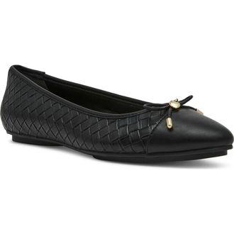 Anne Klein Luci Cap Toe Ballet Flat in Black at Nordstrom, Size 9.5
