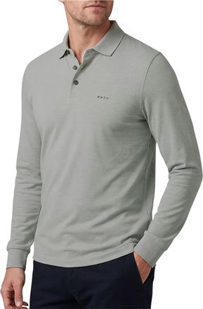 N-Z-A- NEW ZEALAND AUCKLAND NZA polo grijs 3-knoops effen normale fit