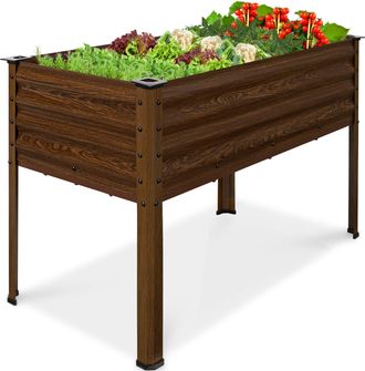 Best Choice Products 48x24x30in Elevated Galvanized Metal Garden Bed w/ Corner Protectors