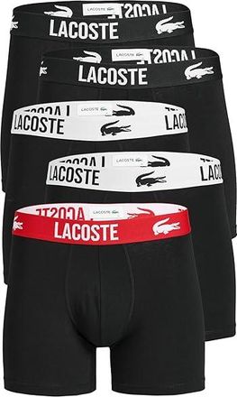 Lacoste 5-pack Boxer Briefs Mens Underwear Black/Red/White : XXL (EUR 8), Cotton/Elastane