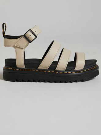 Dr. Martens Blaire Womens Tan Pisa Leather Platform Sandals JOBB1799