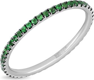 Bony Levy Iris 18K White Gold Tsavorite Stackable Band Ring at Nordstrom Rack, Size 6.5