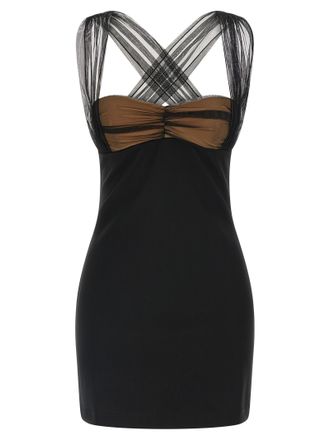 Nensi Dojaka Black Viscose Short Womens Dress