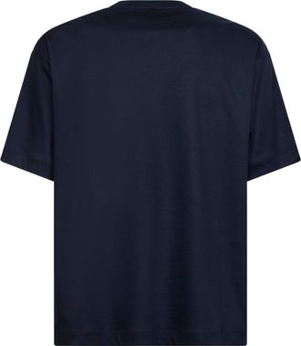 Giorgio Armani Mens T-Shirt Navy Blue Cotton Interlock T-Shirts And Polos