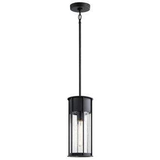 Netlighting Camillo 1 Light Outdoor Pendant Textured Black IP44
