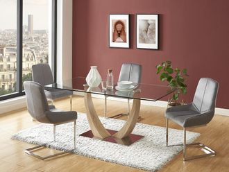 Vente-Unique Sedia in Velluto e Metallo Grigio - Lotto di 2 - BERLONA