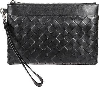 Bottega Veneta Black Intrecciato Prism Clutch