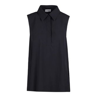 ottod'Ame Polo Shirts, female, Black, Size: 2XS Sleeveless Cotton Top