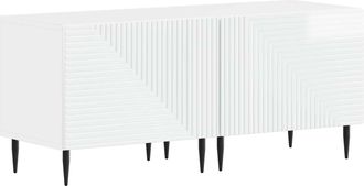 vidaXL Mueble De Tv Blanco Brillante Madera De Ingenier&iacute;a Vidaxl