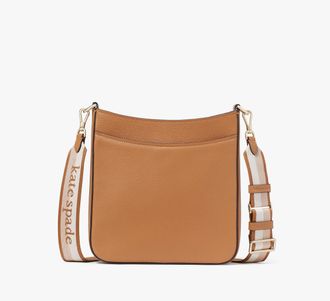 Kate Spade New York Womens Hudson Messenger Crossbody Bag in Brown | Pebble Leather
