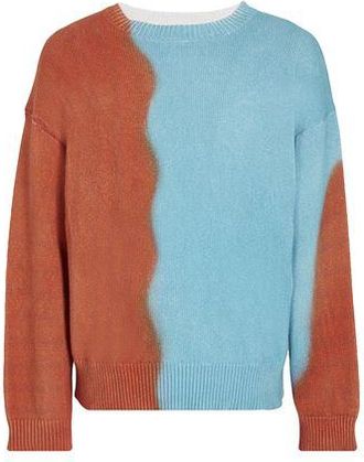 8 by YOOX ORGANIC COTTON PRINTED KNIT CREWNECK JUMPER