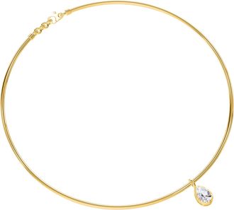 Diamond2Deal 14k Yellow Gold 1 Ct Pear Cut Lab Grown Diamond Pendant Necklace 18 VVS-VS, E-F