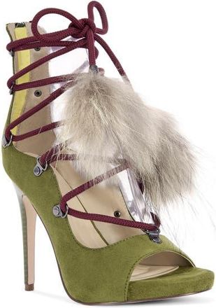 Azalea Wang Anita Sandal in Olive Multi at Nordstrom, Size 6.5
