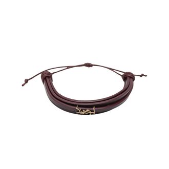 Saint Laurent Necklaces, female, Brown, Size: M Cassandre Multi-Strand Bracelet