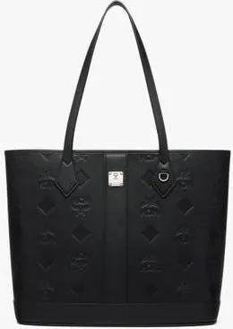 MCM Medium New Liz Shopper in Embossed Monogram Leather in Black at Nordstrom