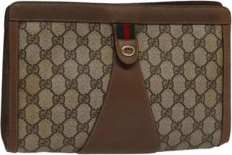 Gucci Pre-owned Leather clutches - Dames - Vintage Clutch - Beige - ONE Size - Leer - Vintage