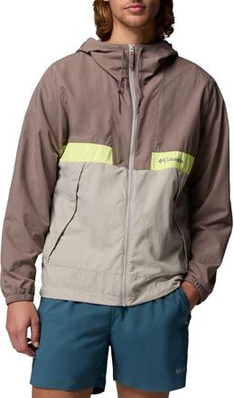 Columbia Spire Valley Water Repellent Windbreaker in Iron/Flint Grey/Neon Light at Nordstrom, Size Xx-Large
