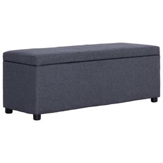 vidaXL Vidaxl - Banco Con Espacio De Almacenaje 116 Cm Poli&eacute;ster Gris Oscuro