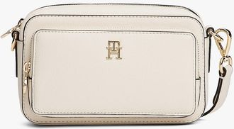 Tommy Hilfiger Womens Monogram Logo Crossbody Bag - Beige