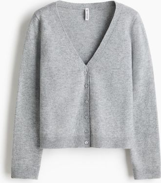 H&M Cardigan mit V-Ausschnitt - Grau