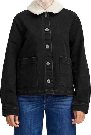 Ichi Ihjeananne Jacket In Washed Black