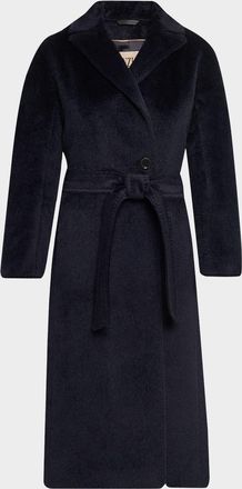 Cinzia Rocca Pressed Alpaca Wool Blend Wrap Coat