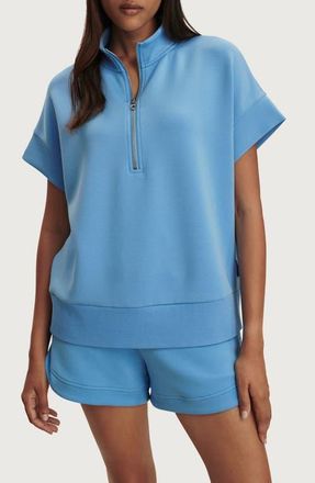 Varley Ritchie Short Sleeve Half Zip in Azure Blue at Nordstrom, Size Xx-Small