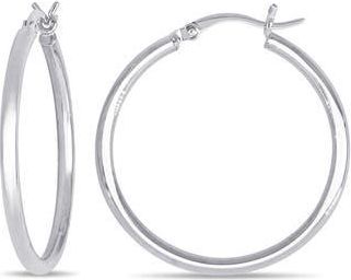 Delmar 10K Gold Hoop Earrings, 30mm in White at Nordstrom Rack