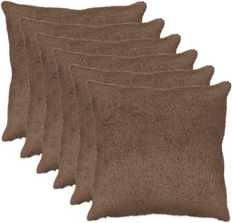 vidaXL Funda De Almohada 6 Uds. Heerlen Marr&oacute;n Claro 55 X 55 Cm Vidaxl