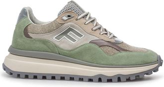 Floris Van Bommel Sportieve Van Bommel sneaker groen textiel met print