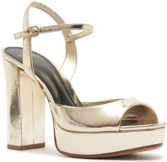 Alexandre Birman Amy Platform Sandal in Golden at Nordstrom, Size 10.5