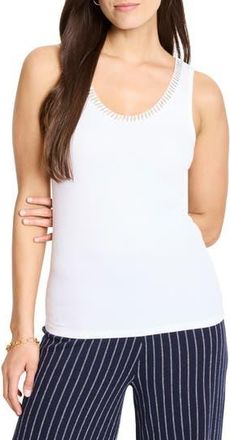 Nic+Zoe Shimmer Trimmed Tank in Paper White at Nordstrom Rack, Size X-Small
