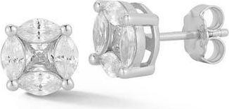 Glaze Jewelry Illusion Cubic Zirconia Stud Earrings in Silver at Nordstrom Rack