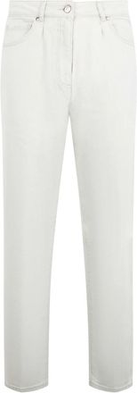 PESERICO Straight Jeans - Dames - Regular Fit Jeans - Wit - M - Katoen - Jeans