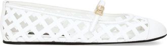 Dolce & Gabbana perforated leather ballerina shoes - women - CALFSKIN/Leather/CALFSKIN/Goat Skin - 40 - White