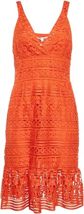 Diane Von Fürstenberg lace patterned midi dress - Orange