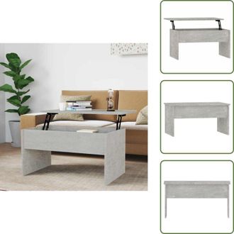 vidaXL The Living Store Tavolino Grigio Cemento 80x50,5x41,5 cm in Legno Multistrato - Tavolino da caff&egrave;