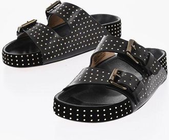 Isabel Marant Leather Slides LENNYO with Micro Studs size 36