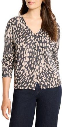 Nic+Zoe Wild Dot Cotton Blend Cardigan in Neutral Multi at Nordstrom Rack, Size Small P