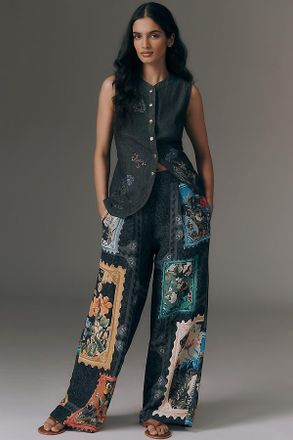 Ranna Gill Floral Printed Wide-Leg Pants