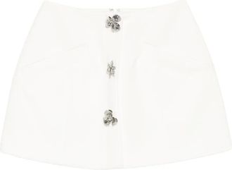 Blumarine Minigonna con decorazione a fiori - Bianco